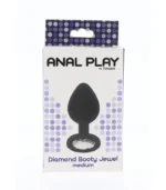 Πρωκτική Σφήνα Diamond Medium Black 8cm