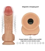 ρεαλιστικός δονητής επαναφορτιζόμενος για ζώνη strap-on