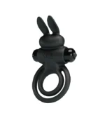 ερωτικό αξεσουάρ για άνδρες Δαχτυλίδι Πέους Κουνελάκι μαύρο