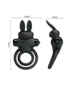 ερωτικό παιχνίδι για άνδρες Δαχτυλίδι Πέους Κουνελάκι μαύρο