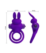 ερωτικό αξεσουάρ για άνδρες Δαχτυλίδι Πέους Κουνελάκι μωβ