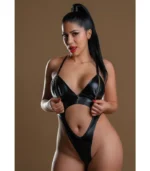 κορμάκι γυναικείο Sexy Εσώρουχο Wetlook Bodysuit With Zipper