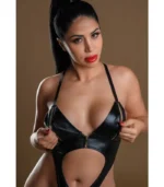 Sexy Εσώρουχο Wetlook Bodysuit With Zipper S/M